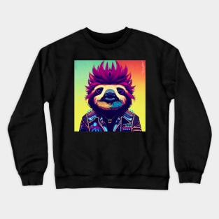 Sloth dressed as a punk rocker Crewneck Sweatshirt
